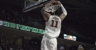 Sophomore forward Nick Jourdain slams home a dunk in Temple's 61-59 loss to Memphis.