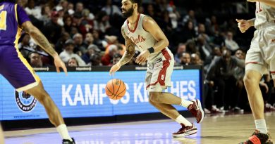Guard Damian Dunn dribbles towards the hoop against ECU during the Owls' win.